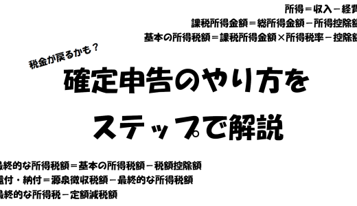 【税金が戻るかも？】確定申告のやり方をステップで解説